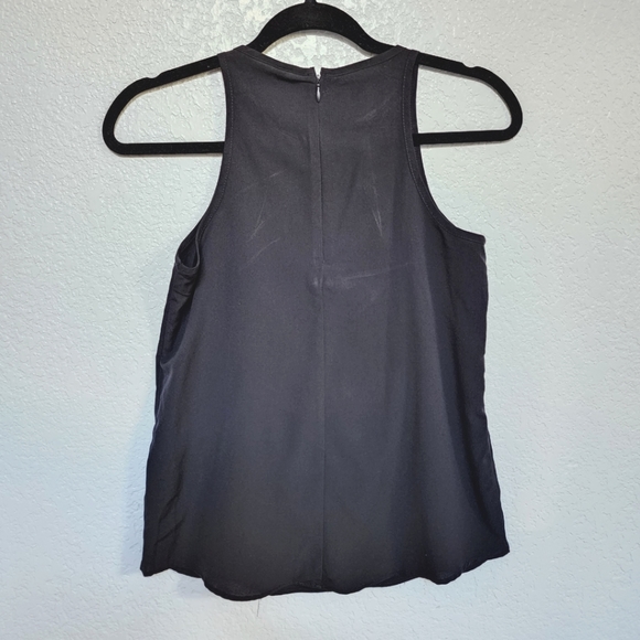 Banana Republic black fringe top sleeveless size XS petite - Picture 2 of 6